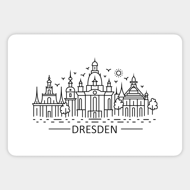 Dresden line art Magnet by ziryna